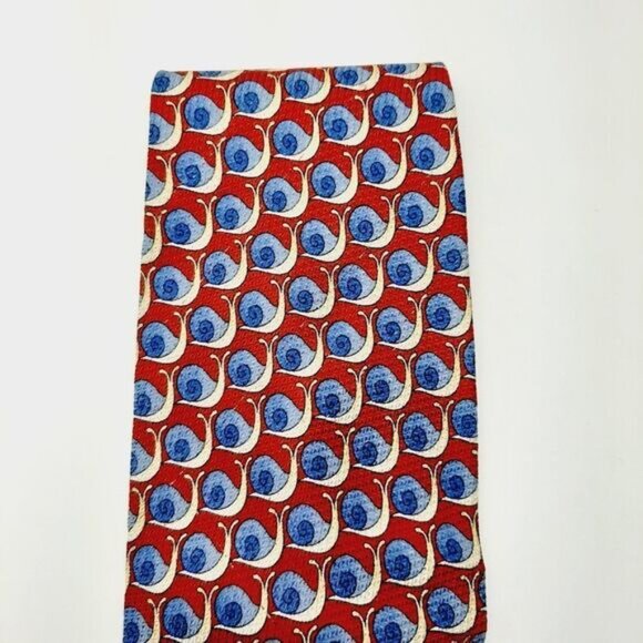 GIORGIO SISTINA 100% Silk Novelty Snail Pattern Men's Necktie Vintage Flawed - Picture 3 of 13